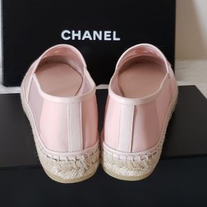 chanel pink mesh espadrilles